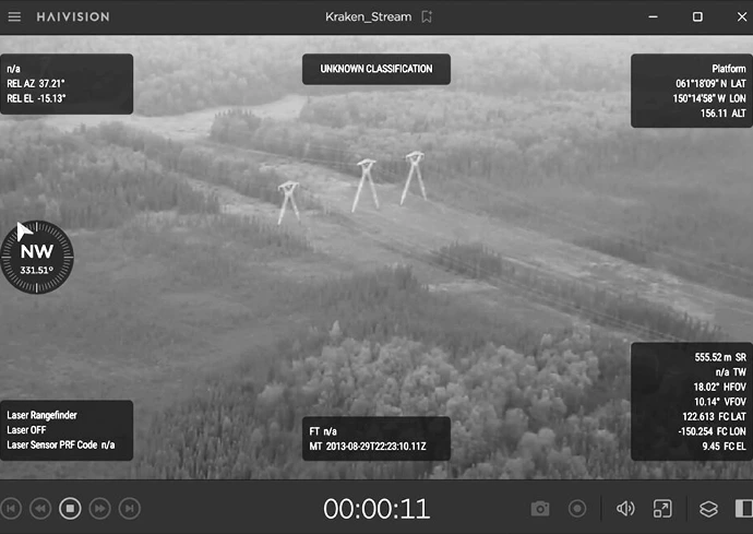 Skjermbilde fra system for videokoding og overvåking